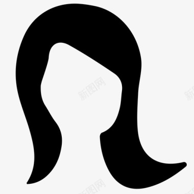 头发女性女孩图标图标