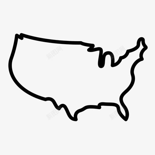 美国国家地图图标svg_新图网 https://ixintu.com 世界 国家 地图 美利坚合众国 美国