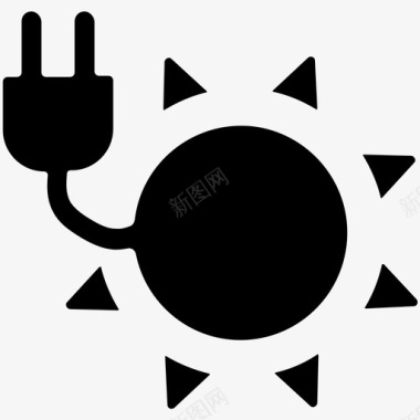 太阳能电源插头自然电源图标图标