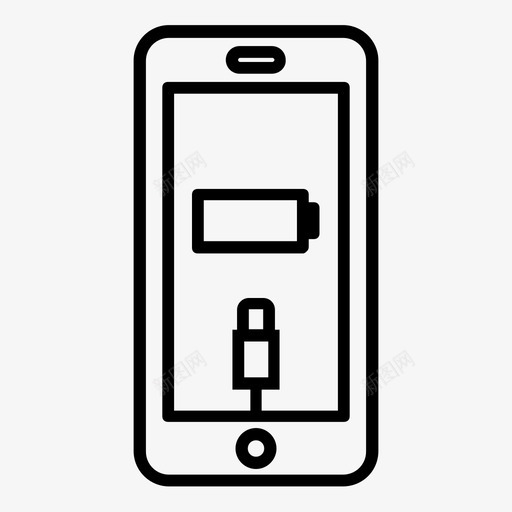 空电池用户界面智能手机图标svg_新图网 https://ixintu.com iphone 低电量 可怕的轮廓图标 小工具 屏幕 智能手机 用户界面 电源 界面 空电池 能量
