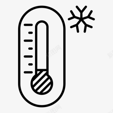 冻结天气温度计图标图标
