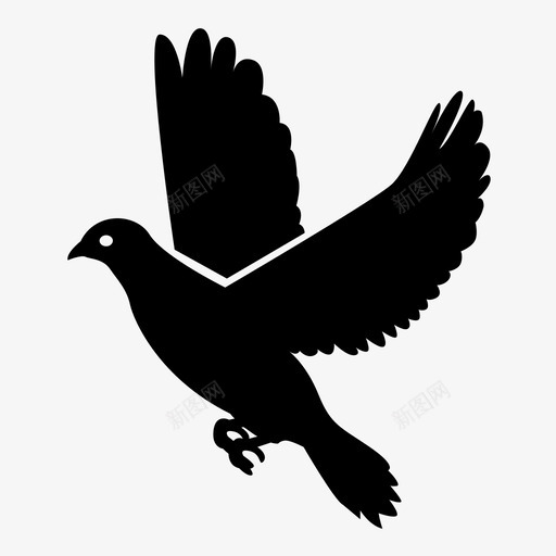 鸽子鸟飞行图标svg_新图网 https://ixintu.com 信息 和平 翅膀 肉 飞行 食物 鸟 鸽子
