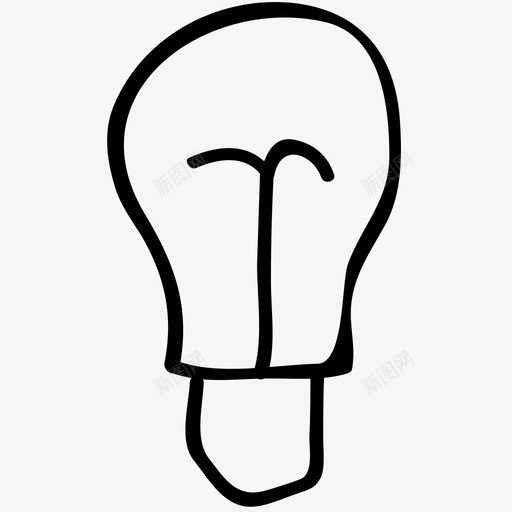 灯泡电子手绘涂鸦图标svg_新图网 https://ixintu.com 灯泡 电子手绘涂鸦图标