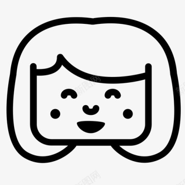 快乐脸女孩图标图标