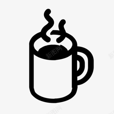 热咖啡肮脏的咖啡店图标图标