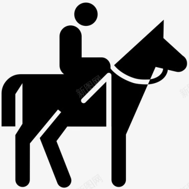 马种马运动图标图标