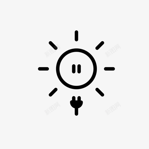太阳能可持续阳光图标svg_新图网 https://ixintu.com 可持续 太阳能 插头 插座 环保 绿色 阳光