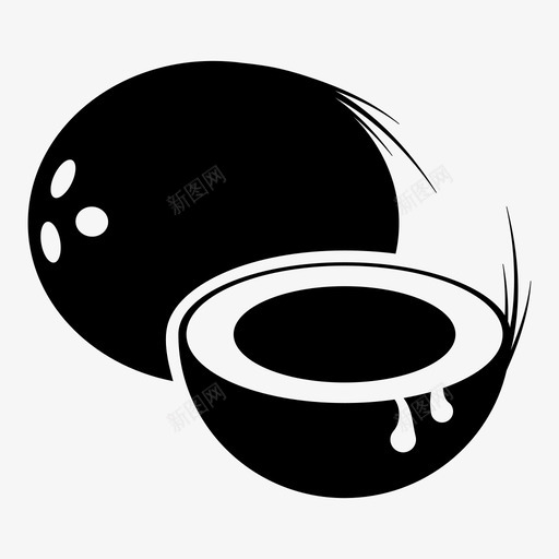 椰子植物营养图标svg_新图网 https://ixintu.com 健康水果 健康零食 健康食品 植物 椰子 椰子肉 自然 营养