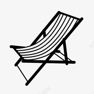 条纹躺椅扶手椅沙滩图标图标