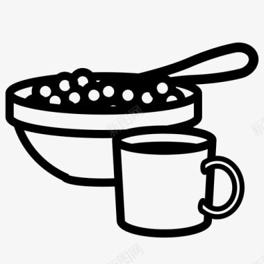 早餐谷类食品咖啡图标图标