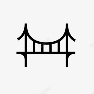 加利福尼亚建筑桥梁图标图标