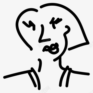 女孩手绘图标图标