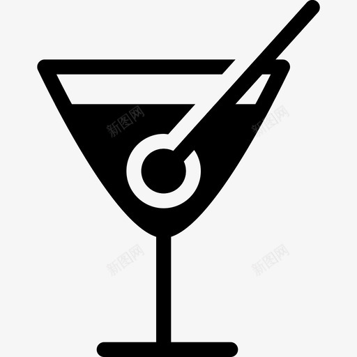 鸡尾酒杯饮料杯子图标svg_新图网 https://ixintu.com 杯子 棍子 橄榄 醉酒 饮料 饮料-实心图标 鸡尾酒杯
