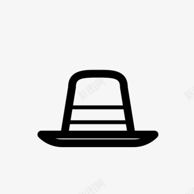 清教徒的帽子定居者的帽子朝圣者的帽子图标图标