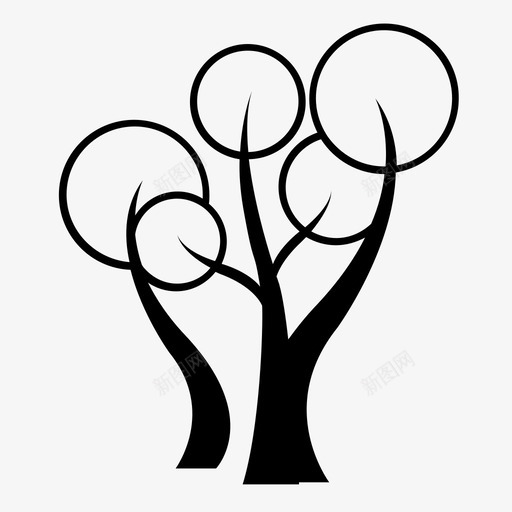 树木食品生产木本植物图标svg_新图网 https://ixintu.com 光合作用 木本植物 木材 林地 树木 植物 食品生产