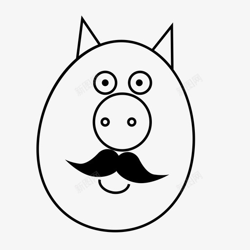 猪农场农场动物图标svg_新图网 https://ixintu.com 农场 农场动物 友好 小猪 小猪脸 微笑 情绪 感情 猪 胡子