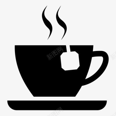 茶杯蒸汽茶碟图标图标