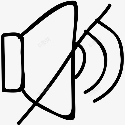 静音电子手绘涂鸦图标svg_新图网 https://ixintu.com 电子手绘涂鸦图标 静音
