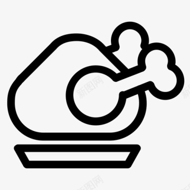 烤鸡家禽烤箱图标图标