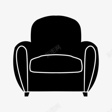 扶手椅舒适放松图标图标