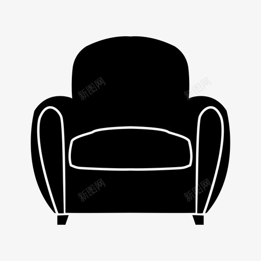 扶手椅舒适放松图标svg_新图网 https://ixintu.com 坐下 扶手椅 放松 沙发 舒适