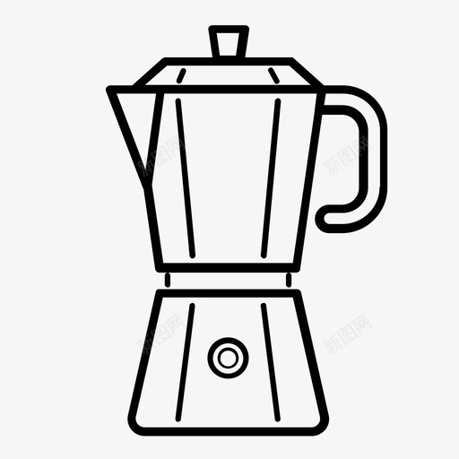 莫卡咖啡壶咖啡套装图标svg_新图网 https://ixintu.com 咖啡套装 莫卡咖啡壶