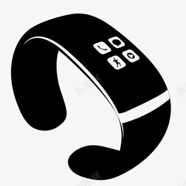 智能手表手镯可穿戴技术图标图标