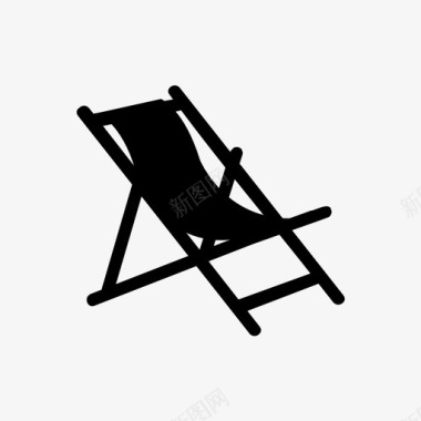 沙滩椅放松度假图标图标