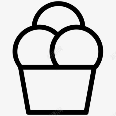 冰淇淋甜品勺冰淇淋图标图标