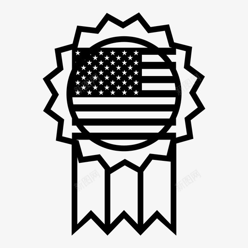 徽章美国丝带图标svg_新图网 https://ixintu.com 7月4日 丝带 勋章 国旗 徽章 爱国者 独立日 美国 荣誉