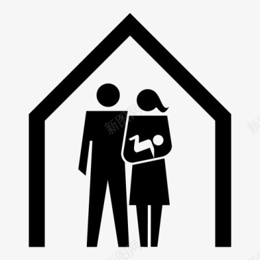 家庭住宅关系母亲图标图标