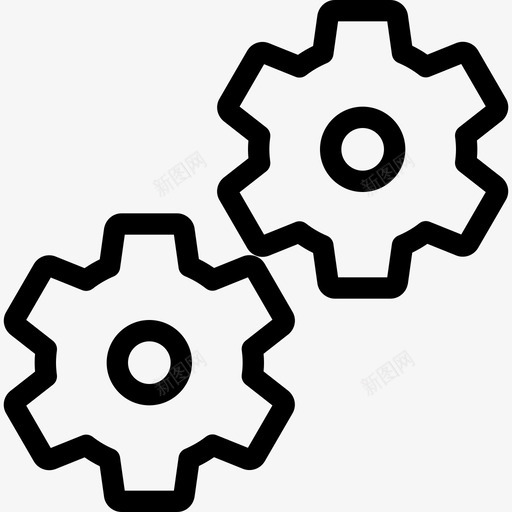 齿轮旋转设置图标svg_新图网 https://ixintu.com 工具 工程师 旋转 机械 设置 设置线图标 选项 配置 齿轮