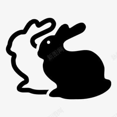 克隆野兔哺乳动物图标图标