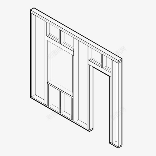 框架窗墙图标svg_新图网 https://ixintu.com 住宅 制造 墙 安装 建筑 开口 房屋 施工 框架 窗 门