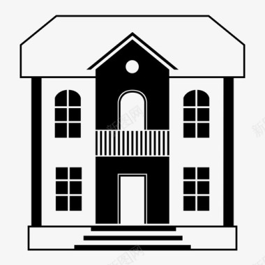 房屋建筑物立面图标图标