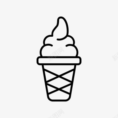 甜筒冰淇淋软冰淇淋小吃图标图标