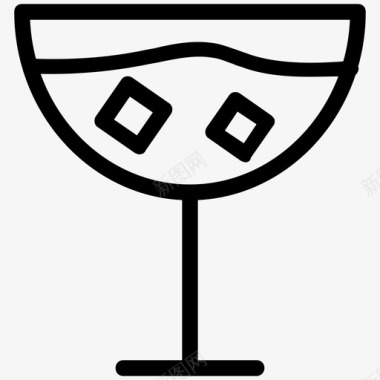 鸡尾酒酒精饮料饮料中的冰块图标图标
