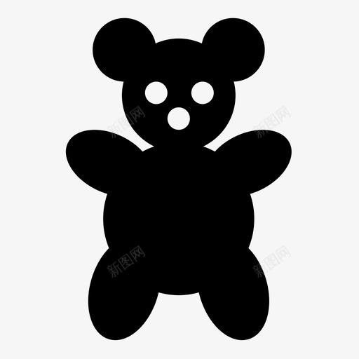 泰迪熊填充动物礼物图标svg_新图网 https://ixintu.com 填充动物 孩子 泰迪熊 玩 玩具 礼物
