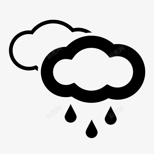 雨坏天气气候图标svg_新图网 https://ixintu.com 云 坏天气 多云 气候 雨