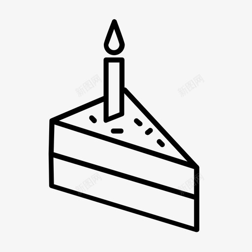 生日蛋糕甜食糖图标svg_新图网 https://ixintu.com 切片 洒 甜食 生日蛋糕 糖 蛋糕 蜡烛 食物