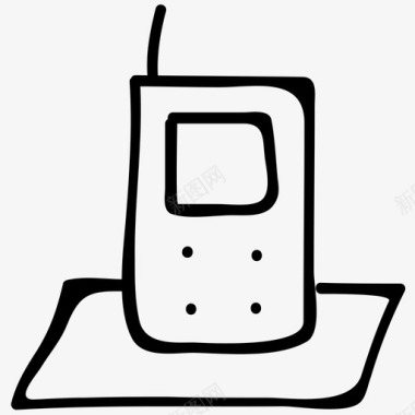 无线电话电子产品手绘涂鸦图标图标
