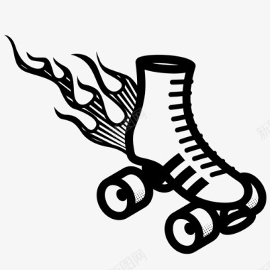 溜冰鞋运动溜冰图标图标
