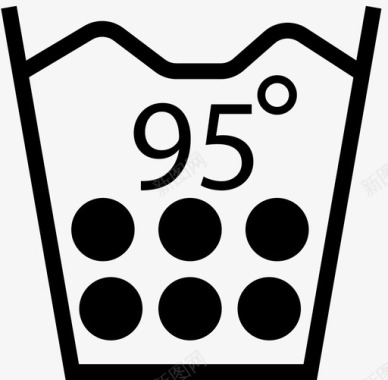 机洗热95c清洗洗衣图标图标