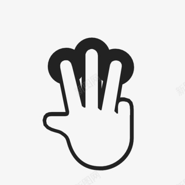 用三个手指按住交互式交互式手势图标图标