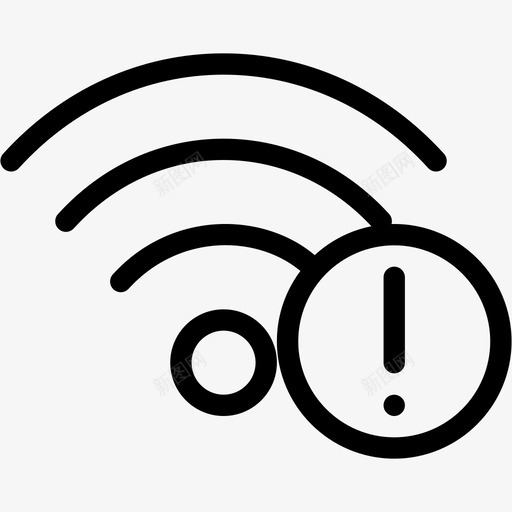 wifi错误配置不正确连接错误图标svg_新图网 https://ixintu.com wifi错误 无法浏览 无法访问网络 未连接 网络线路图标 警告 警报 连接错误 配置不正确