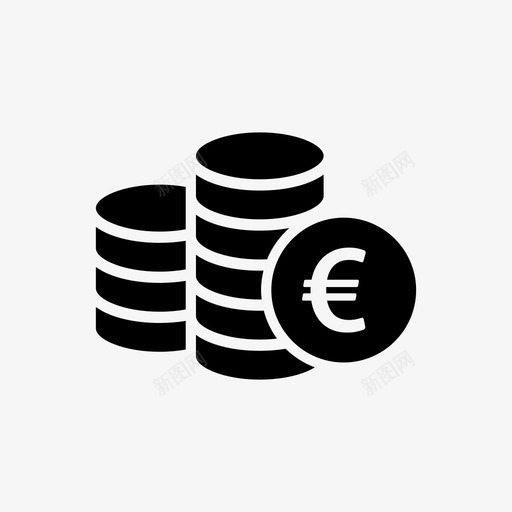 欧元硬币堆叠银币图标svg_新图网 https://ixintu.com 储蓄 回合 堆叠 支付 欧元硬币 欧盟货币 货币 金融 银币