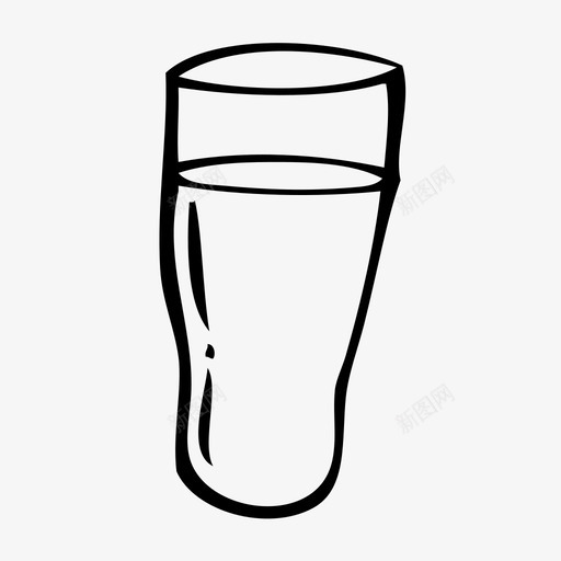 玻璃品脱玻璃杯手绘图标svg_新图网 https://ixintu.com 品脱玻璃杯 啤酒杯 娱乐 手绘 玻璃 酒吧 饮酒