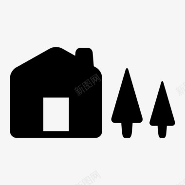 小屋乡村房子图标图标
