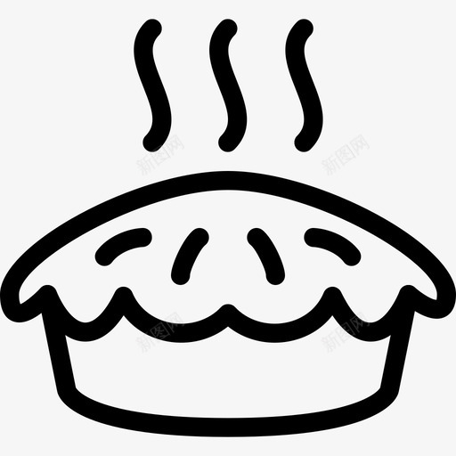 派桃子新鲜图标svg_新图网 https://ixintu.com 山核桃 新鲜 桃子 派 苹果 蓝莓 蛋糕 面包店 食物 食物线图标 黑莓