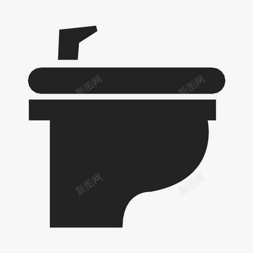 卫生间浴室抽水马桶图标svg_新图网 https://ixintu.com 卫生间 小便器 抽水马桶 水 水槽 浴室 马桶 龙头
